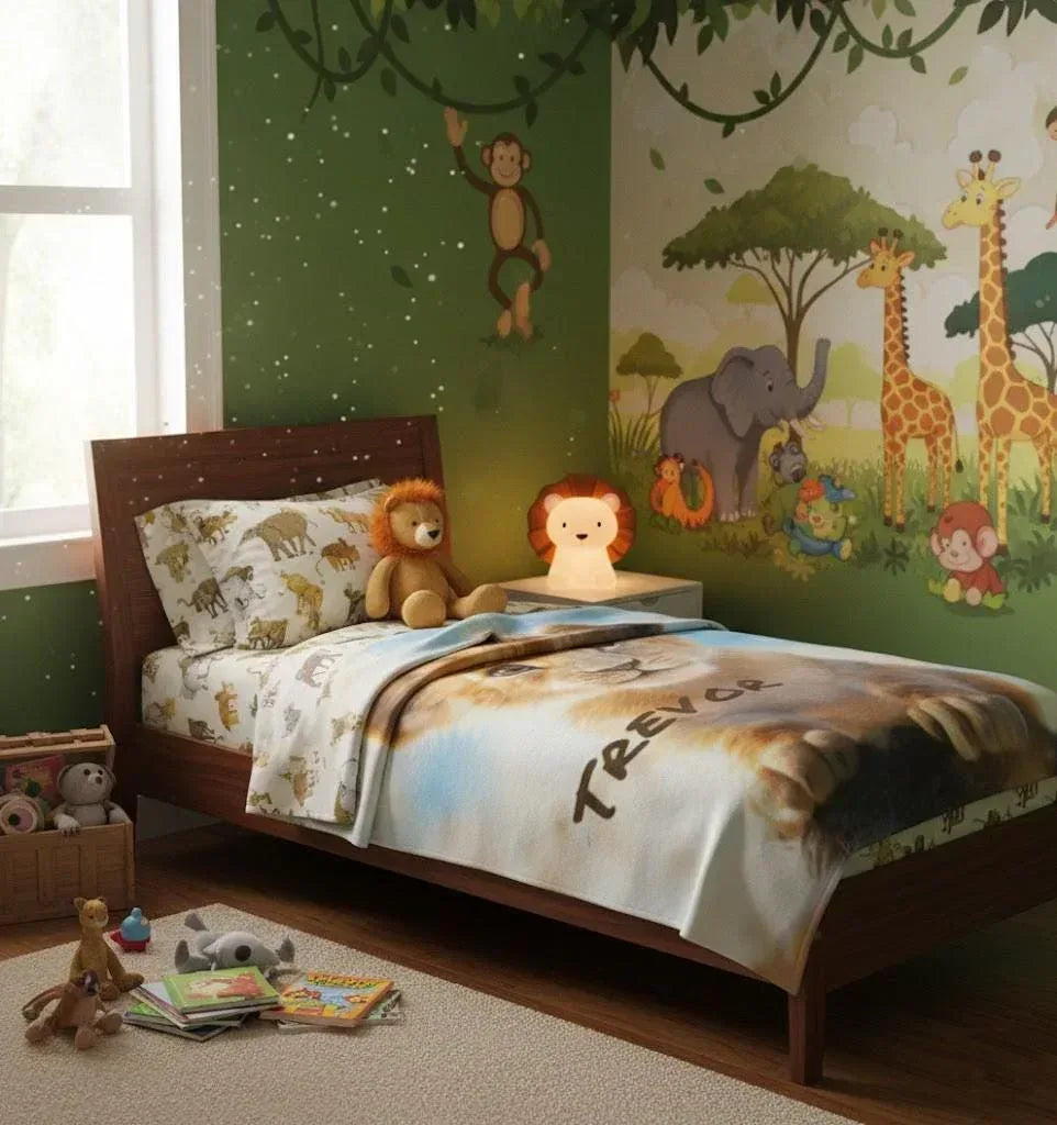 Personalized Baby Lion King Blanket: Soft Flannel Throw, Custom Name Gift - Dream Dragons