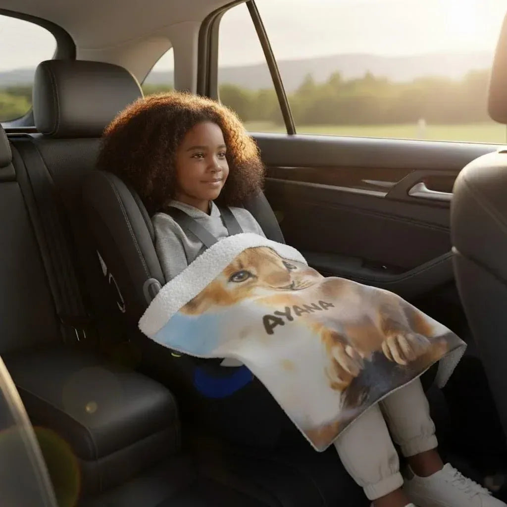 Personalized Baby Lion King Blanket: Soft Flannel Throw, Custom Name Gift - Dream Dragons