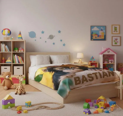 Personalized Baby Chimpanzee Blanket: Jungle Nursery Throw, Super Soft Name Gift - Dream Dragons