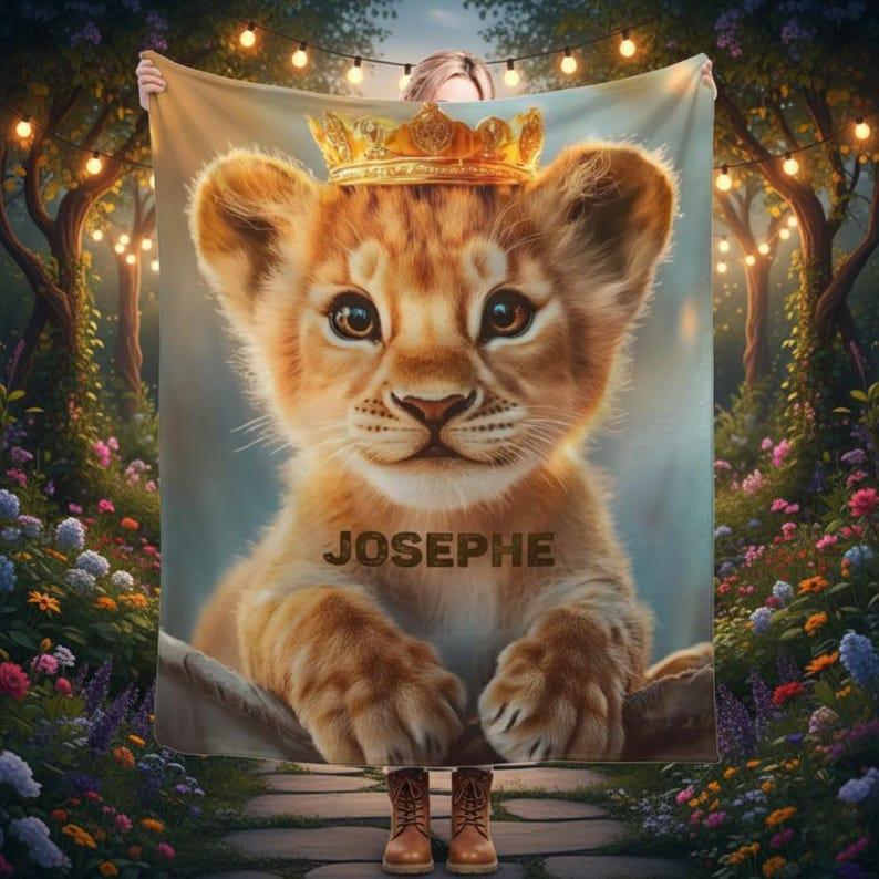 Customizable Lion King Baby Blanket: Simba Cub Keepsake Throw, Flannel Fleece Name Gift - Dream Dragons