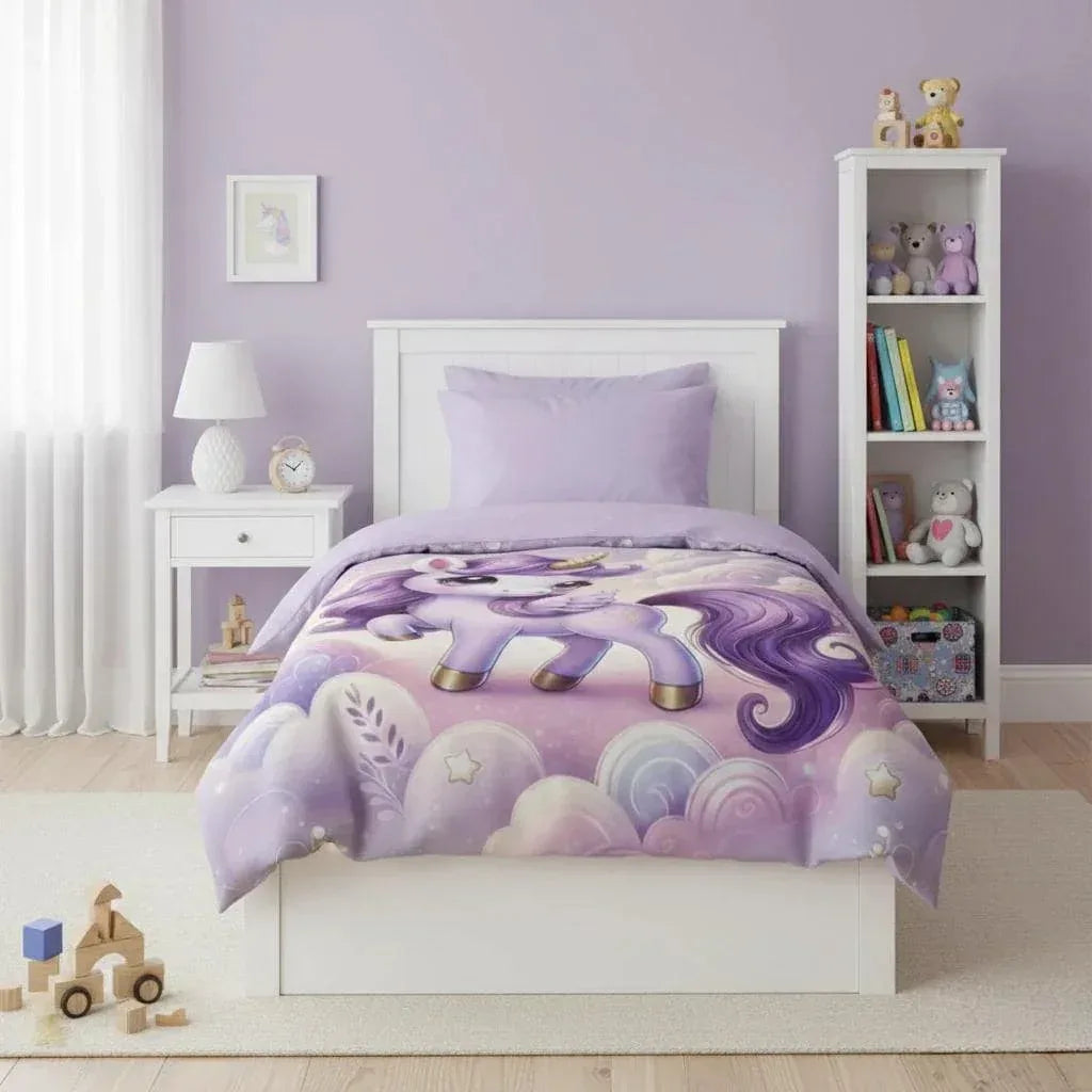 Personalized Unicorn Blanket: Enchanted Purple Fantasy Throw, Flannel Fleece Name Gift - Dream Dragons
