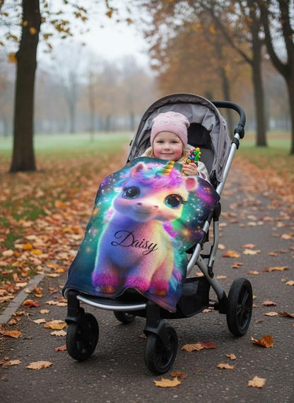 Personalized Cosmic Unicorn Blanket: Magical Galaxy Flannel Fleece Throw, Super Soft - Dream Dragons