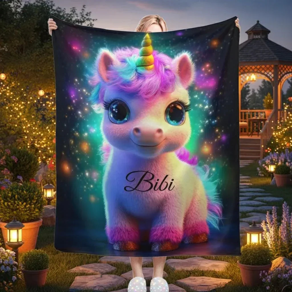 Personalized Cosmic Unicorn Blanket: Magical Galaxy Flannel Fleece Throw, Super Soft - Dream Dragons
