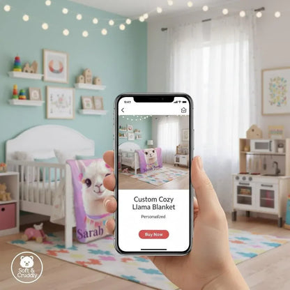Personalized Llama Fleece Blanket: Alpaca Custom Name Throw - Dream Dragons
