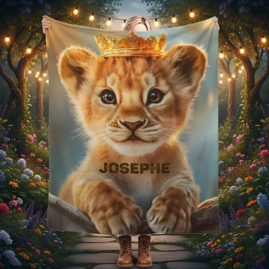 Customizable Lion King Baby Blanket: Simba Cub Keepsake Throw, Flannel Fleece Name Gift - Dream Dragons