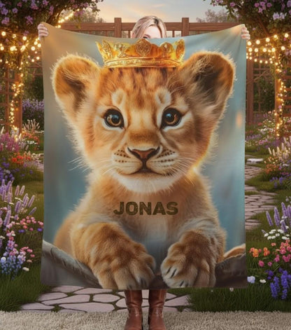 Customizable Lion King Baby Blanket: Simba Cub Keepsake Throw, Flannel Fleece Name Gift - Dream Dragons