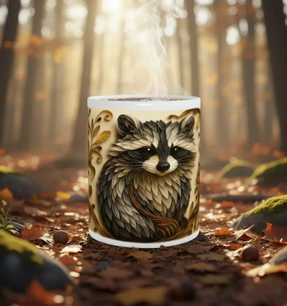 Whimsical Raccoon Mug: Adorable Animal Lover Gift, Hot Chocolate, Coffee Mug, Tea Cup - Dream Dragons