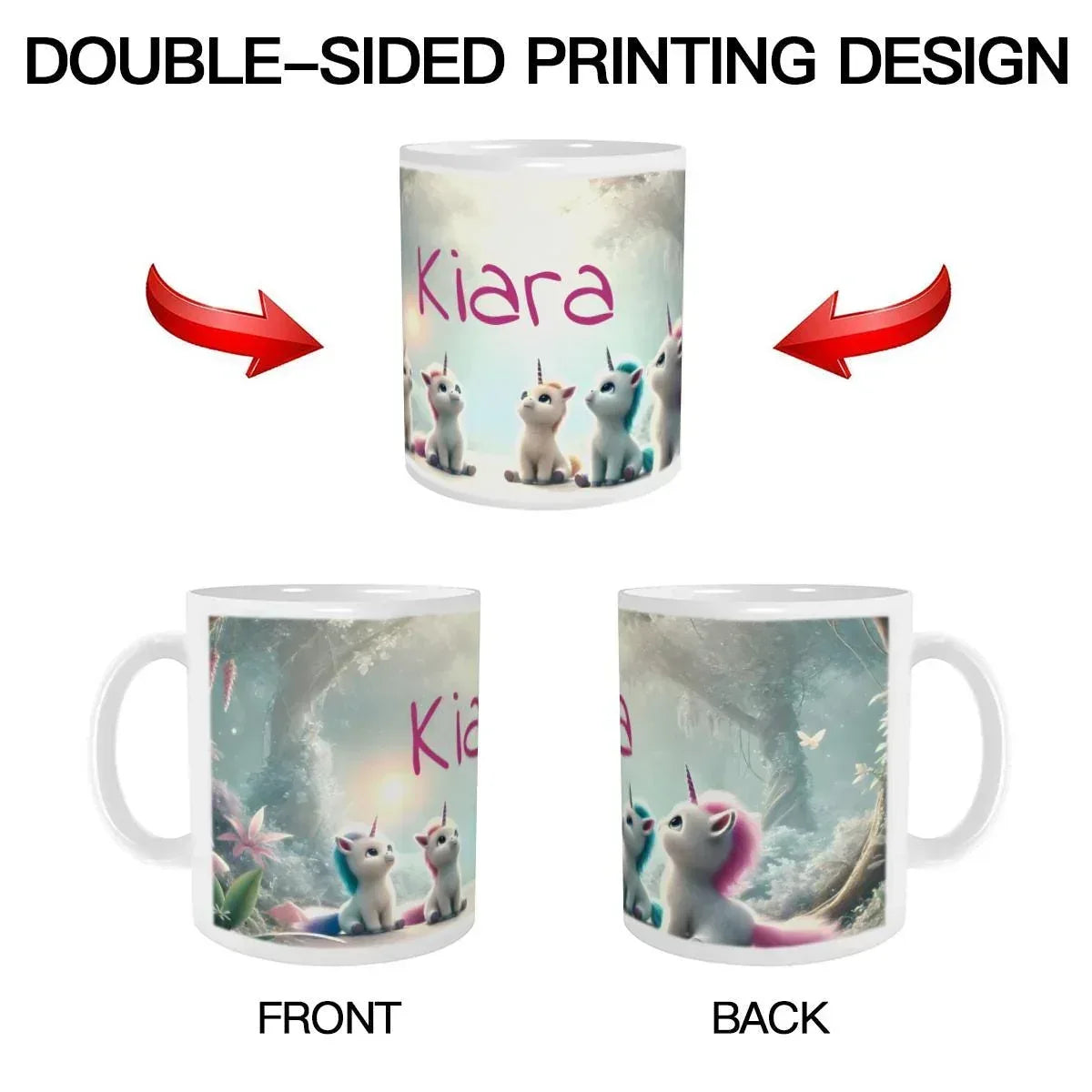 Personalized Unicorn Coffee Mug, Tea Cup: Hot Chocolate Gift for Fantasy Lovers, Name Gift - Dream Dragons