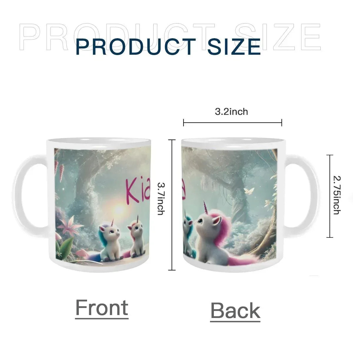 Personalized Unicorn Coffee Mug, Tea Cup: Hot Chocolate Gift for Fantasy Lovers, Name Gift - Dream Dragons