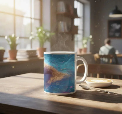 Personalized Custom Name Coffee Mug | Lion Hot Chocolate Gift | Nebula Predator Cat Tea Cup - Dream Dragons