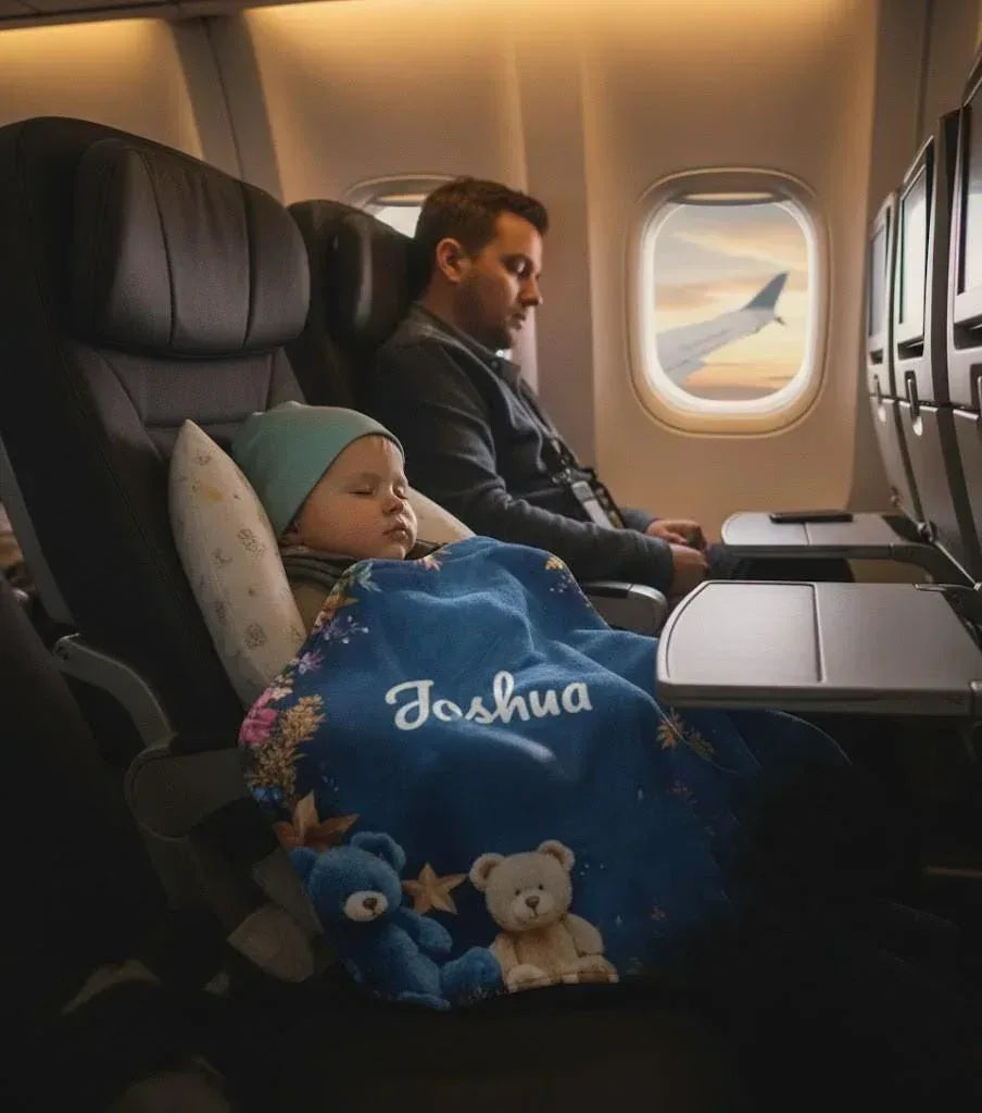 Personalized Teddy Bear Plush Blanket: Soft Flannel Fleece, Autumn Leaves, Custom Name Gift - Dream Dragons