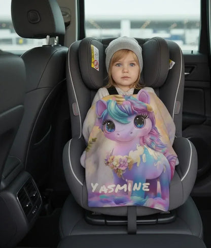 Personalized Unicorn Blanket: Soft Flannel Fleece Throw, Magical Name Gift - Dream Dragons