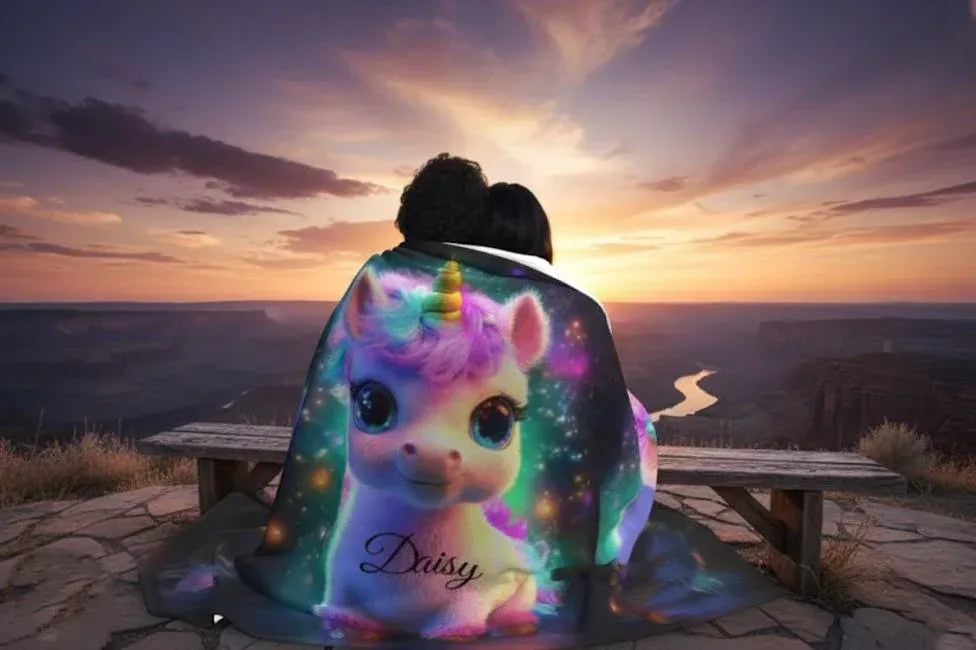 Personalized Cosmic Unicorn Blanket: Magical Galaxy Flannel Fleece Throw, Super Soft - Dream Dragons