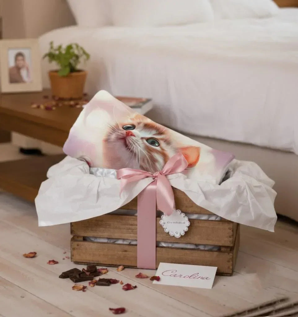 Personalized Kitten Blanket: Whimsical Heart Flannel Fleece Throw, Pink Kitty Cat Lover Gift - Dream Dragons