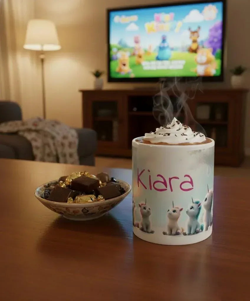 Personalized Unicorn Coffee Mug, Tea Cup: Hot Chocolate Gift for Fantasy Lovers, Name Gift - Dream Dragons