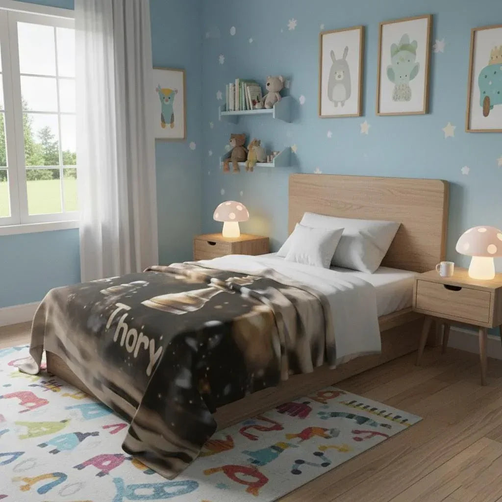 Personalized Chess Blanket: Grandmaster Soft Flannel Fleece Throw, Custom Name Gift - Dream Dragons