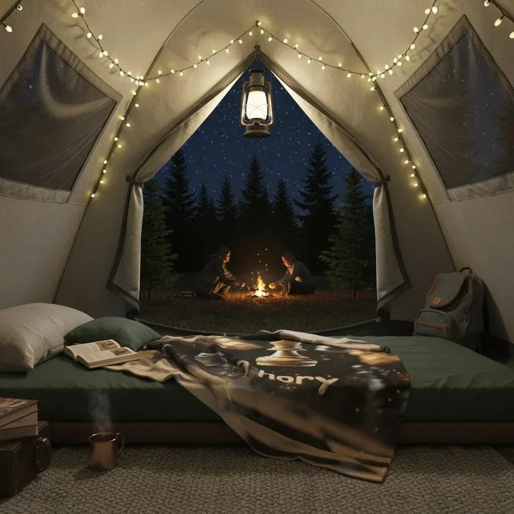 Personalized Chess Blanket: Grandmaster Soft Flannel Fleece Throw, Custom Name Gift - Dream Dragons