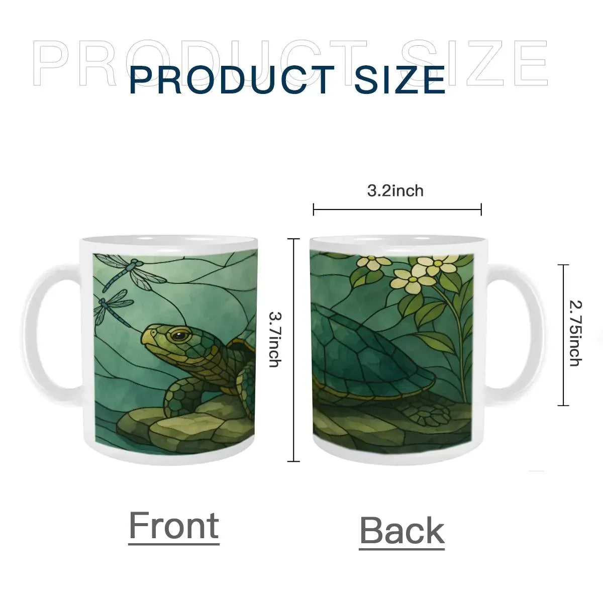Stained Glass Sea Turtle Mug: Ocean Home Decor, Hot Chocolate, Coffee Mug, Tea Cup - Dream Dragons