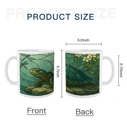 Stained Glass Sea Turtle Mug: Ocean Home Decor, Hot Chocolate, Coffee Mug, Tea Cup - Dream Dragons