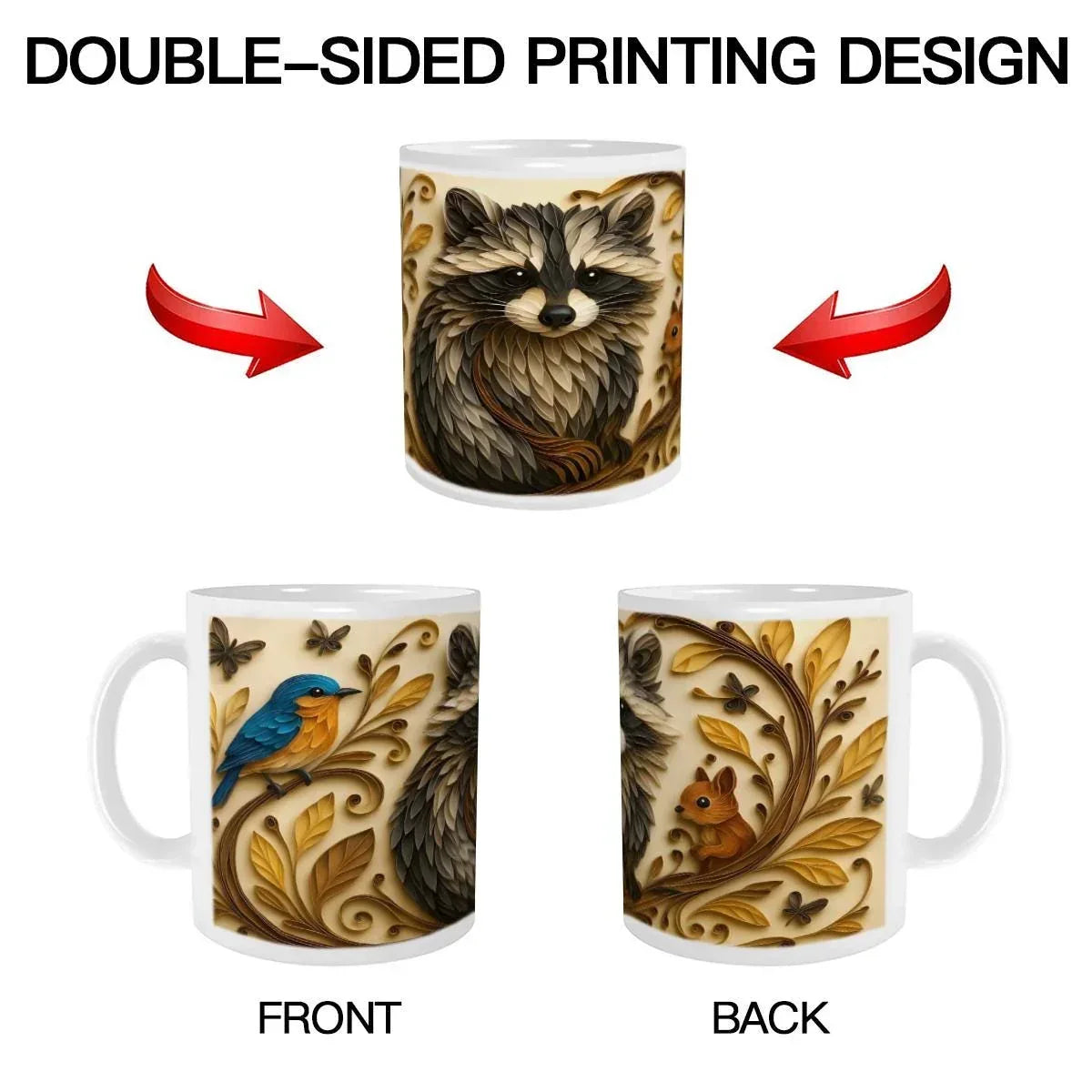 Whimsical Raccoon Mug: Adorable Animal Lover Gift, Hot Chocolate, Coffee Mug, Tea Cup - Dream Dragons
