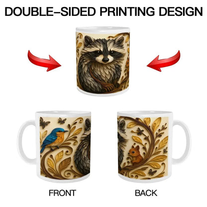 Whimsical Raccoon Mug: Adorable Animal Lover Gift, Hot Chocolate, Coffee Mug, Tea Cup - Dream Dragons