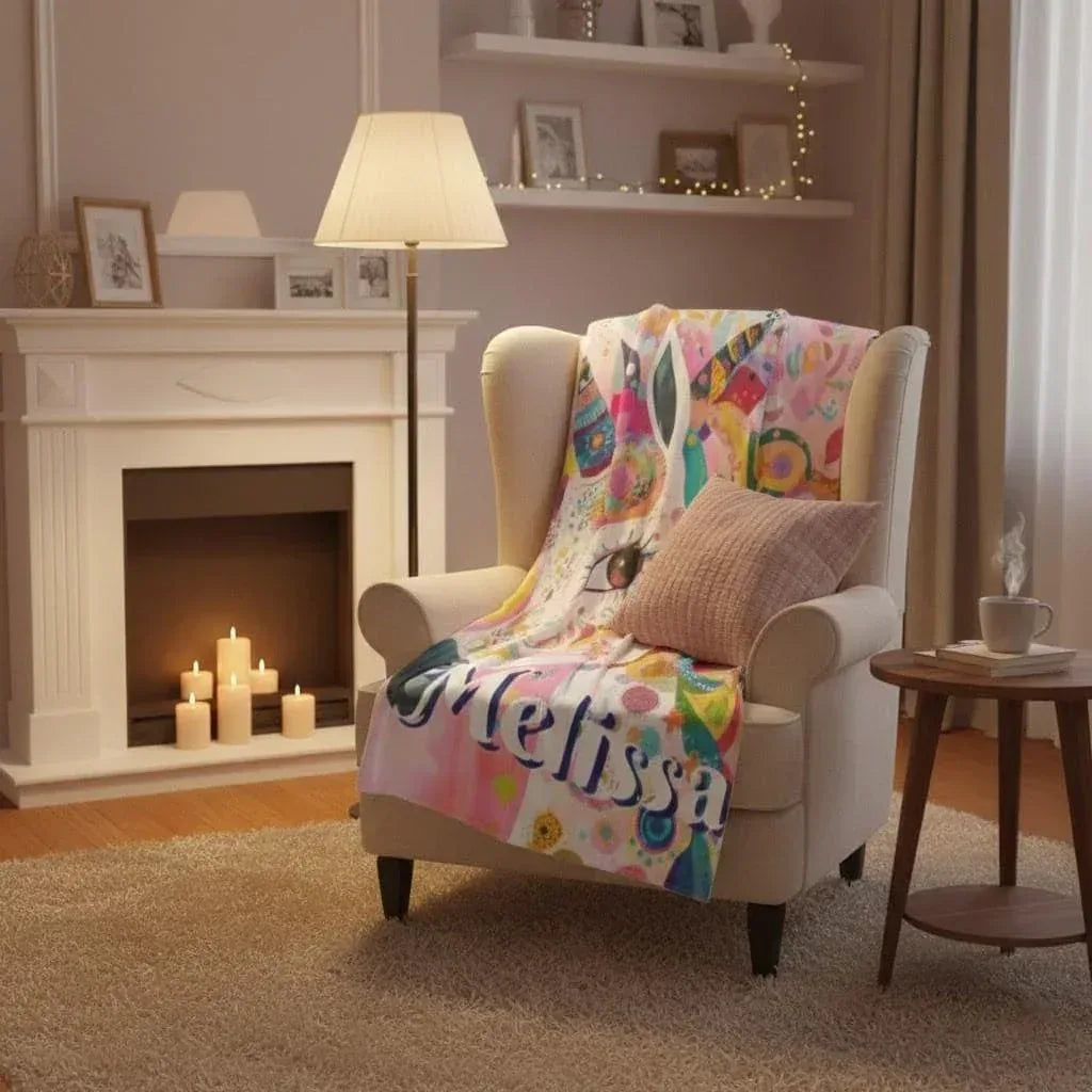 Personalized Unicorn Blanket with Name - Dreamy Soft Fleece Throw for Kids and Adults - Dream Dragons