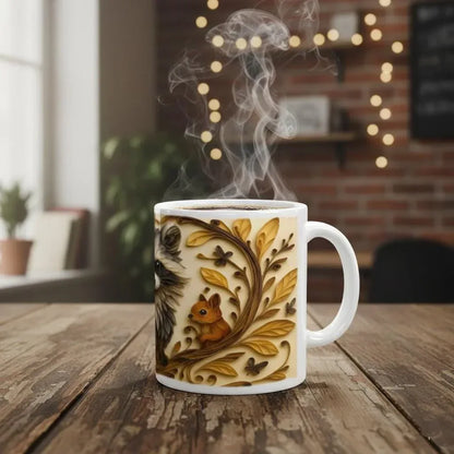 Whimsical Raccoon Mug: Adorable Animal Lover Gift, Hot Chocolate, Coffee Mug, Tea Cup - Dream Dragons