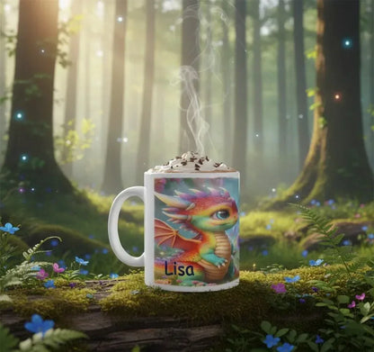 Personalized Unicorn Dragon Coffee Mug, Tea Cup: Hot Chocolate Gift for Fantasy Lovers - Dream Dragons