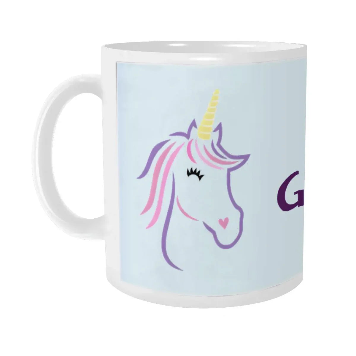 Personalized Ceramic Unicorn Tea & Coffee Mug: 11oz White Cup, Custom Name Gift - Dream Dragons