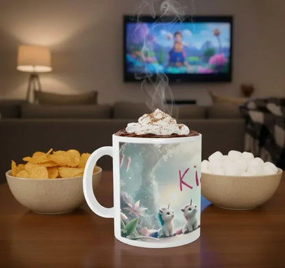 Personalized Unicorn Coffee Mug, Tea Cup: Hot Chocolate Gift for Fantasy Lovers, Name Gift - Dream Dragons
