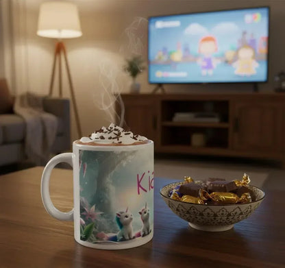Personalized Unicorn Coffee Mug, Tea Cup: Hot Chocolate Gift for Fantasy Lovers, Name Gift - Dream Dragons