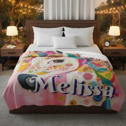 Personalized Unicorn Blanket with Name - Dreamy Soft Fleece Throw for Kids and Adults - Dream Dragons