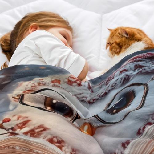 Personalized Winter Owl Flannel Blanket: Snowy Forest Design, Flannel Fleece Throw Name Gift - Dream Dragons