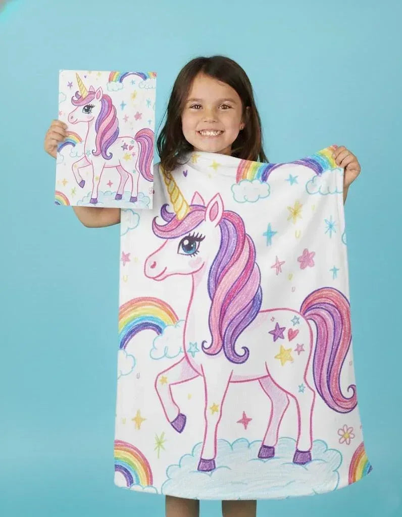 Personalized Picture Photo Blanket: Enchanted Kids Fantasy Fleece Throw - Dream Dragons