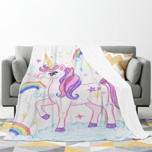 Personalized Picture Photo Blanket: Enchanted Kids Fantasy Fleece Throw - Dream Dragons