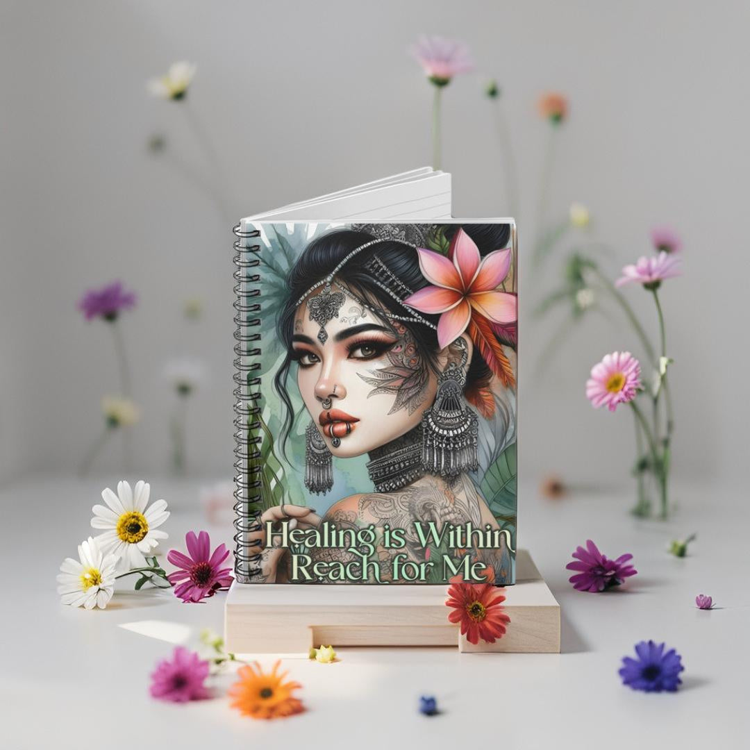 Healing Journey Journal Spiral Notebook – Healing is Within Reach for Me | 118 Ruled Pages | Spiral Bound 6” × 8” | Self-Care Journal for Women