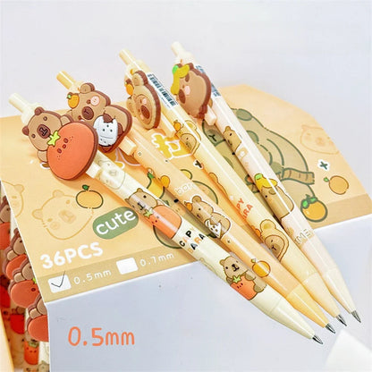 Kawaii Capybara Pens – Cute 4-Piece Gel Pen Set | 0.5mm Writing Tip | Random Designs