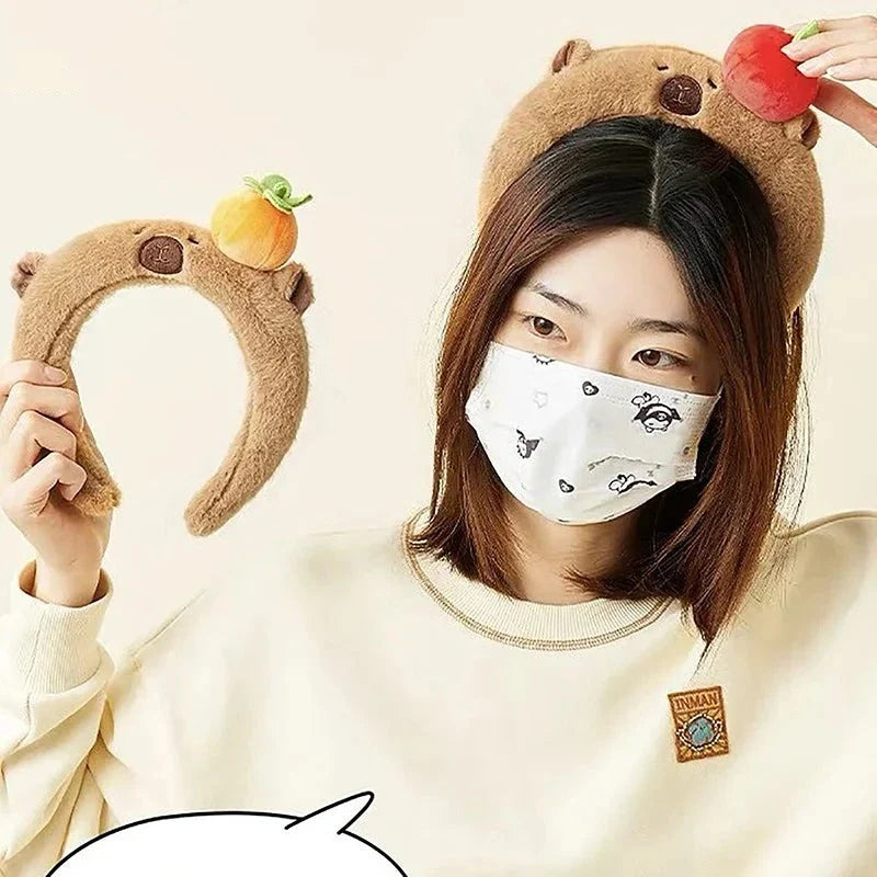 Kawaii Capybara Plush Headband – Cute Soft Animal Hair Accessory | 4 Designs
