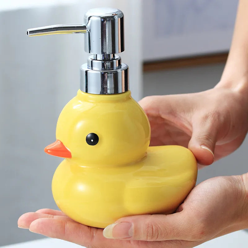 Kawaii Ceramic Duck Soap Dispenser – Cute Bathroom Accessory | 250ml & 450ml