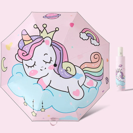 Kawaii Unicorn Princess Umbrella – Cute Compact Rain Umbrella | 97cm Canopy