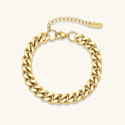 Medium Curb Chain Bracelet | 18K Gold PVD, Three Widths