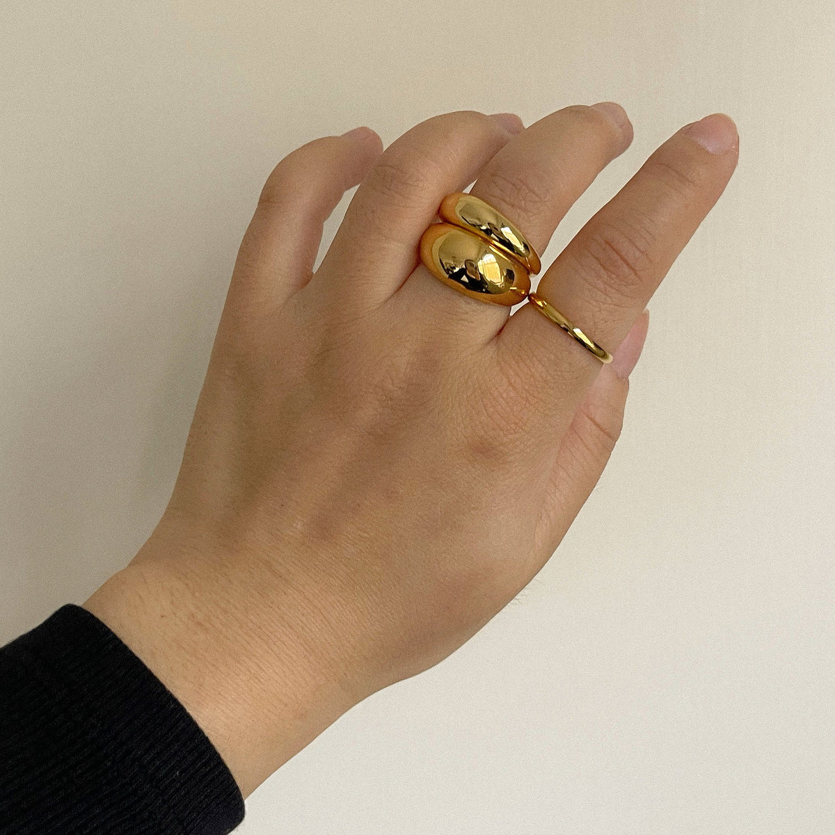 Large Dome Ring | Lightweight 18K Gold-Plated Band, 9.8 mm