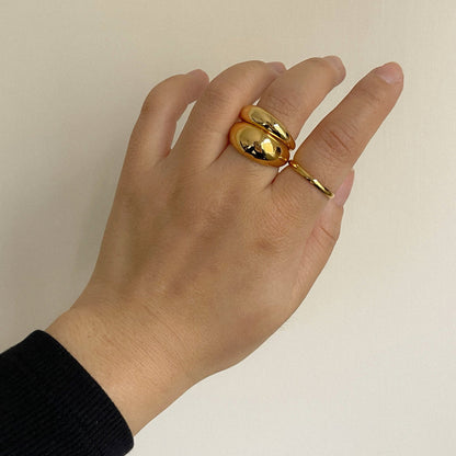 Large Dome Ring | Lightweight 18K Gold-Plated Band, 9.8 mm