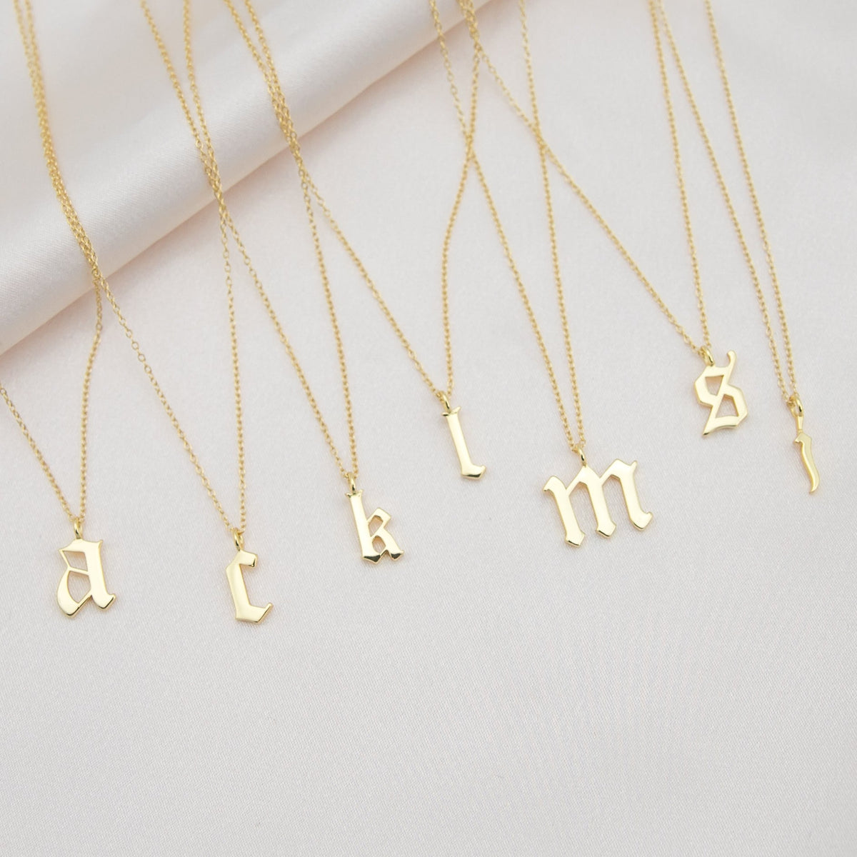 Old English Initial Necklace | 18K Gold Vermeil Letter Pendant