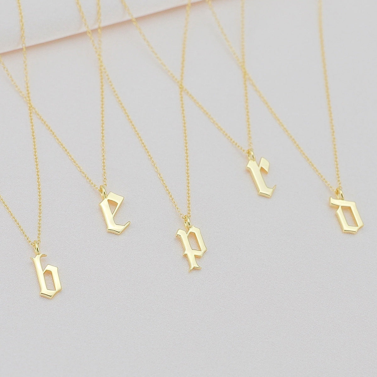 Old English Initial Necklace | 18K Gold Vermeil Letter Pendant