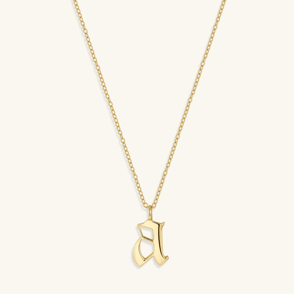 Old English Initial Necklace | 18K Gold Vermeil Letter Pendant