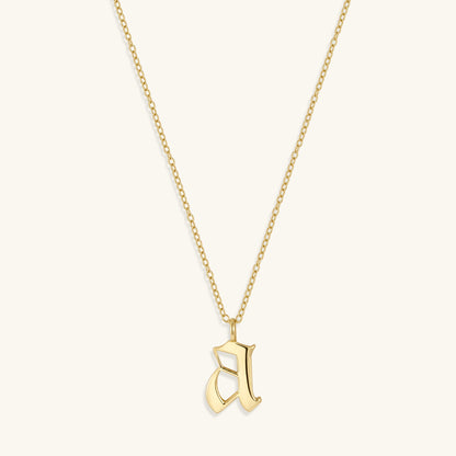 Old English Initial Necklace | 18K Gold Vermeil Letter Pendant