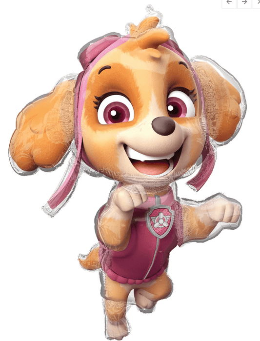 Foil Paw Patrol Skye 36-inch character balloon, orange pup with pink jumpsuit