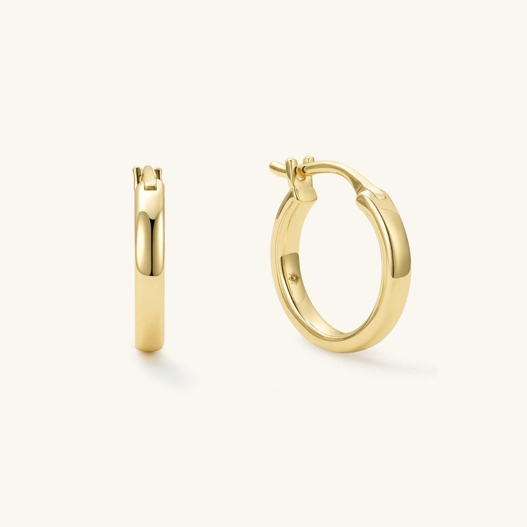 Midi Hoop Earrings | 18K Gold-Plated, 16 mm Outer Diameter