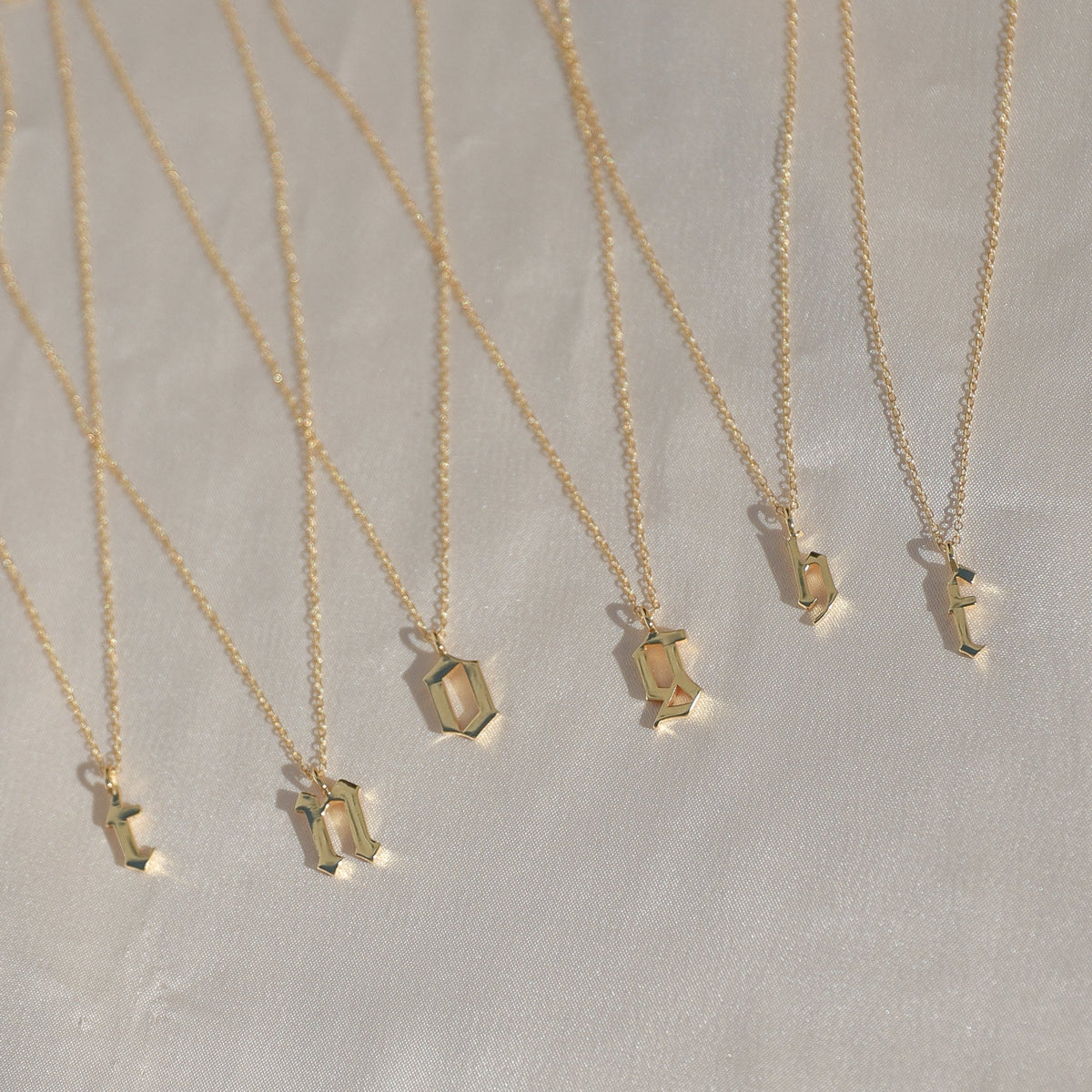 Old English Initial Necklace | 18K Gold Vermeil Letter Pendant